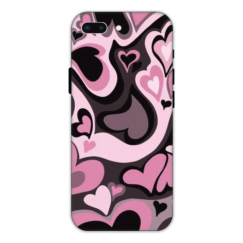 Pink & Black Mini Hearts Hard Case Apple iPhone 7 Plus Models