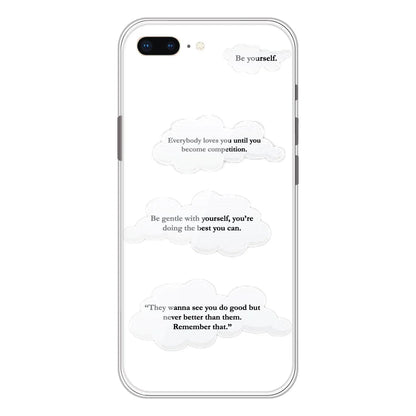 Quotes And Clouds - Clear Printed Silicone Case For Apple iPhone Models- Apple iPhone 7 plus