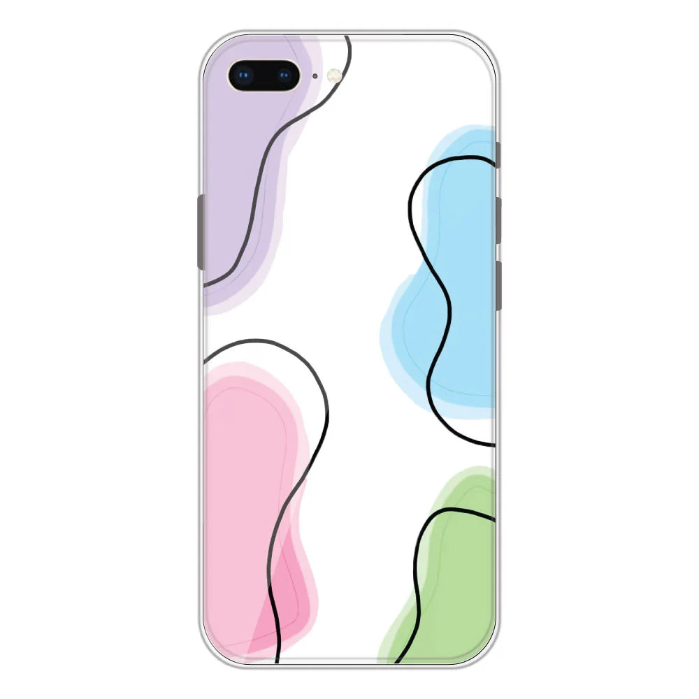 Rainbow Cow Print - Clear Printed Silicone Case For Apple iPhone Models