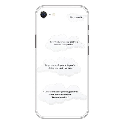 Quotes And Clouds - Clear Printed Silicone Case For Apple iPhone Models- Apple iPhone 7