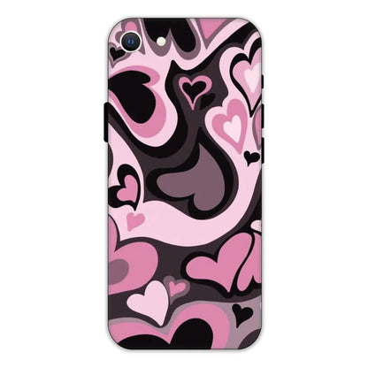 Pink & Black Mini Hearts Hard Case Apple iPhone 7 Models