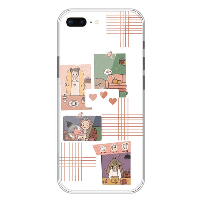 Cute Girl Collage - Clear Printed Silicone Case For Apple iPhone Models -Apple iPhone 8 Plus