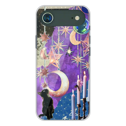 Celestial Moon Cat Art - Printed Silicone Case For Apple iPhone Air