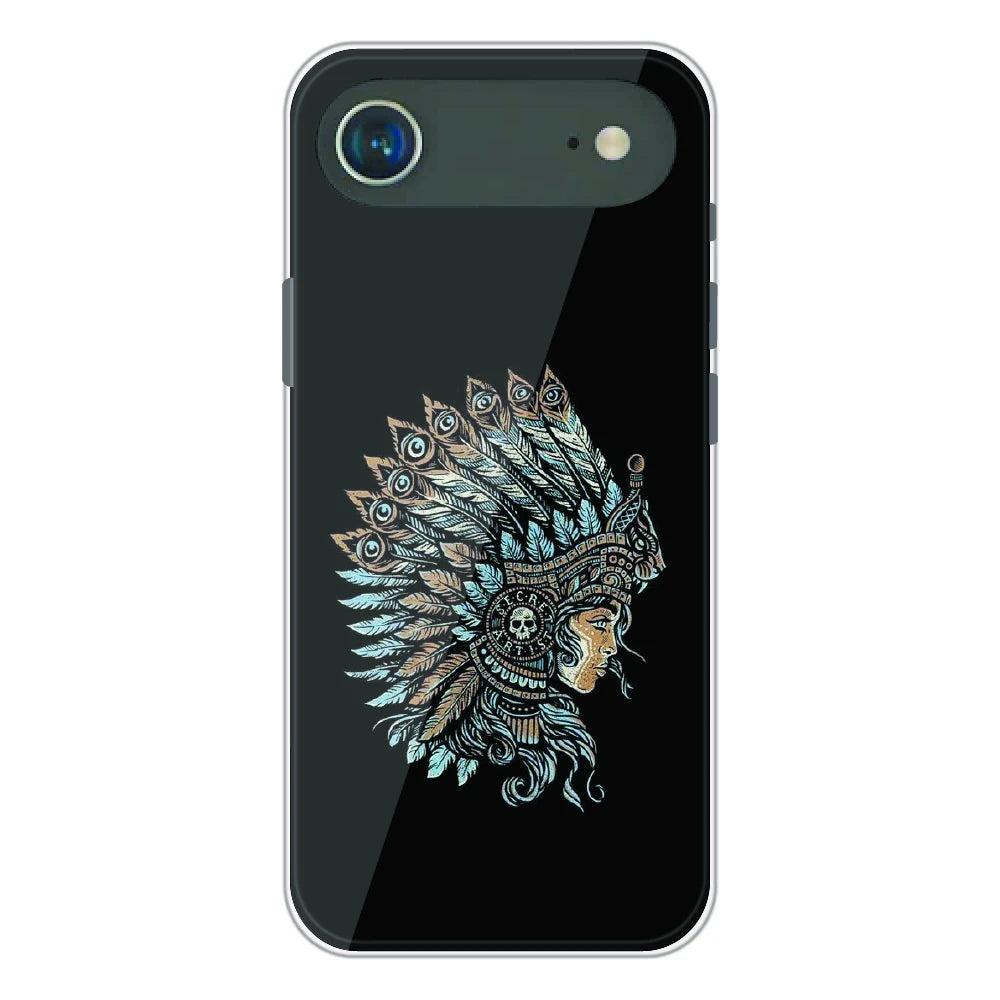 Tribal Warrior Feather Headdress - Printed Silicone Case For Apple iPhone Air