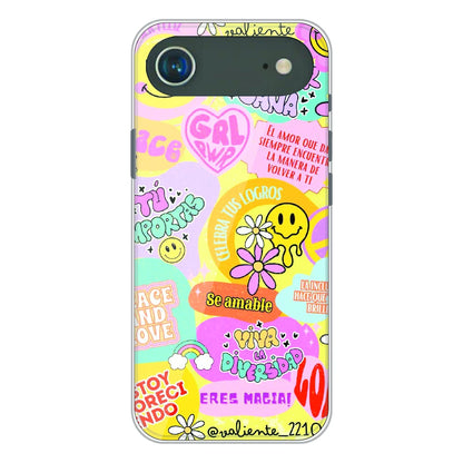 Colorful Amor Positivity Collage - Printed Silicone Case For Apple iPhone Air