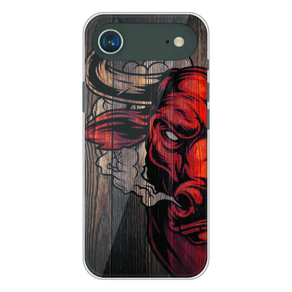 Abstract Red Mask Wood Art - Printed Silicone Case For Apple iPhone Air