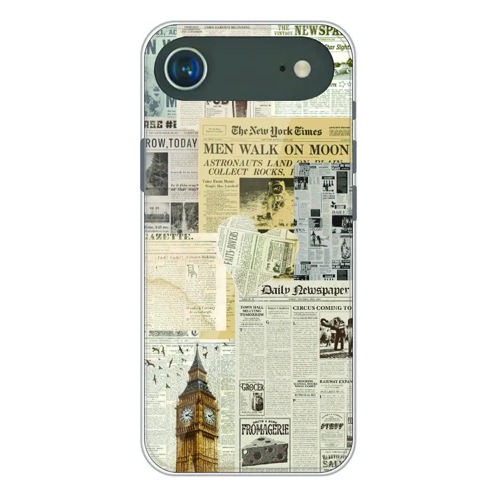 Vintage Newspaper Collage - Printed Silicone Case For Apple iPhone Air