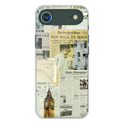 Vintage Newspaper Collage - Printed Silicone Case For Apple iPhone Air