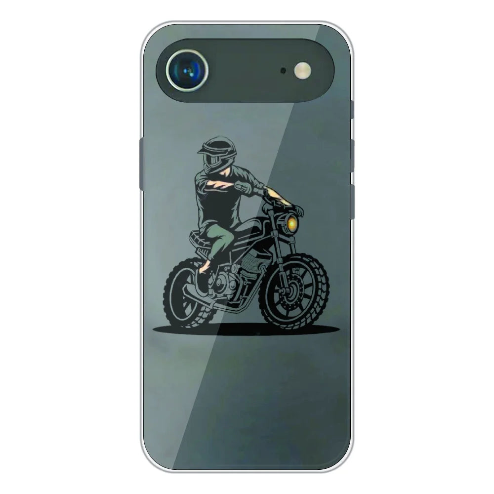 Vintage Biker Rider Art - Printed Silicone Case For Apple iPhone Air