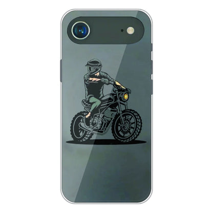 Vintage Biker Rider Art - Printed Silicone Case For Apple iPhone Air