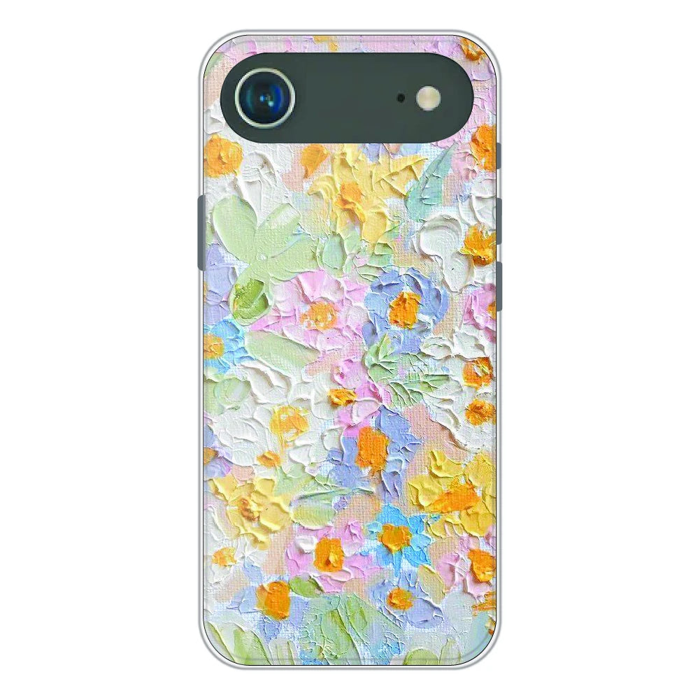 Pastel Floral Oil Paint - Printed Silicone Case For Apple iPhone Air