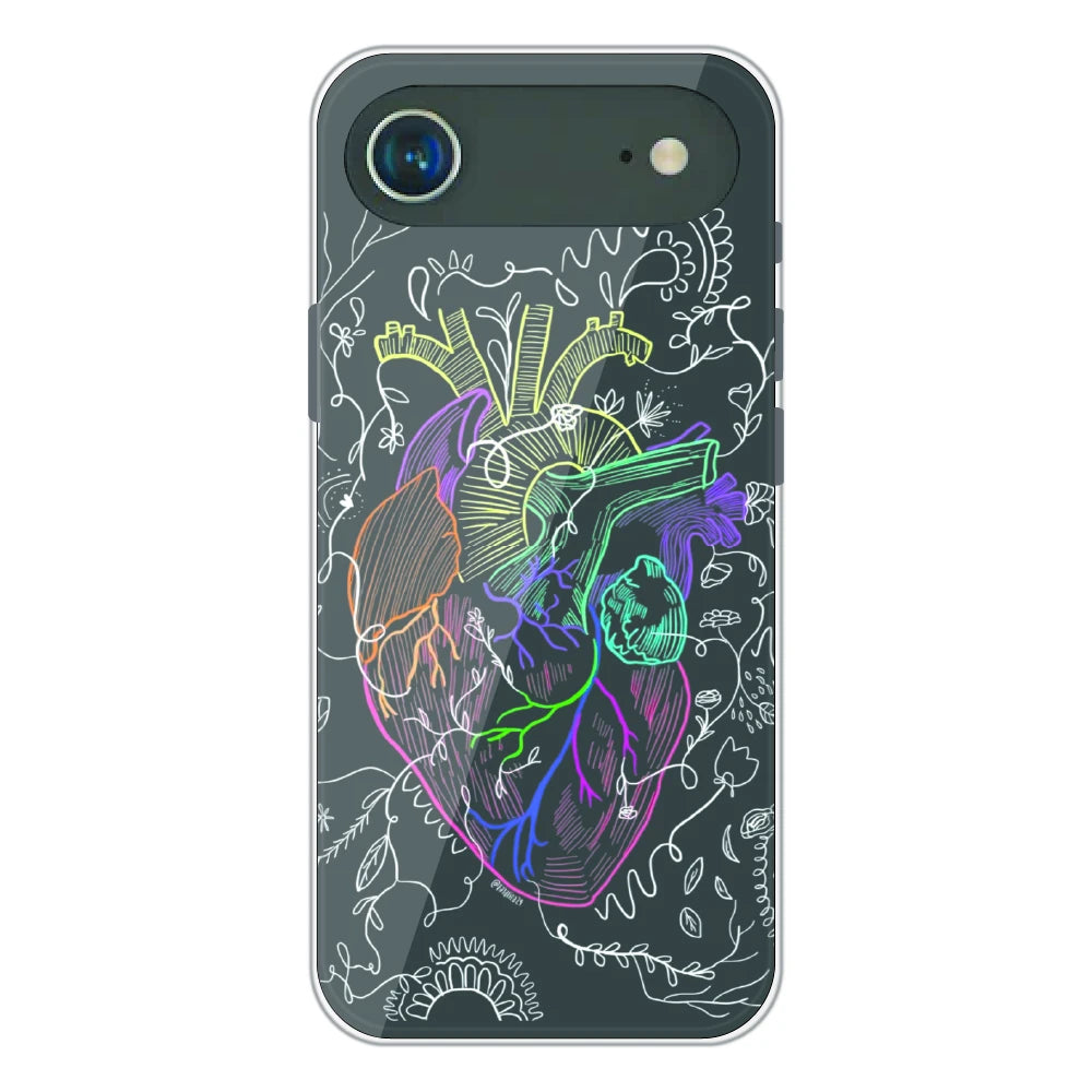 Anatomical Heart Line Art - Printed Silicone Case For Apple iPhone Air