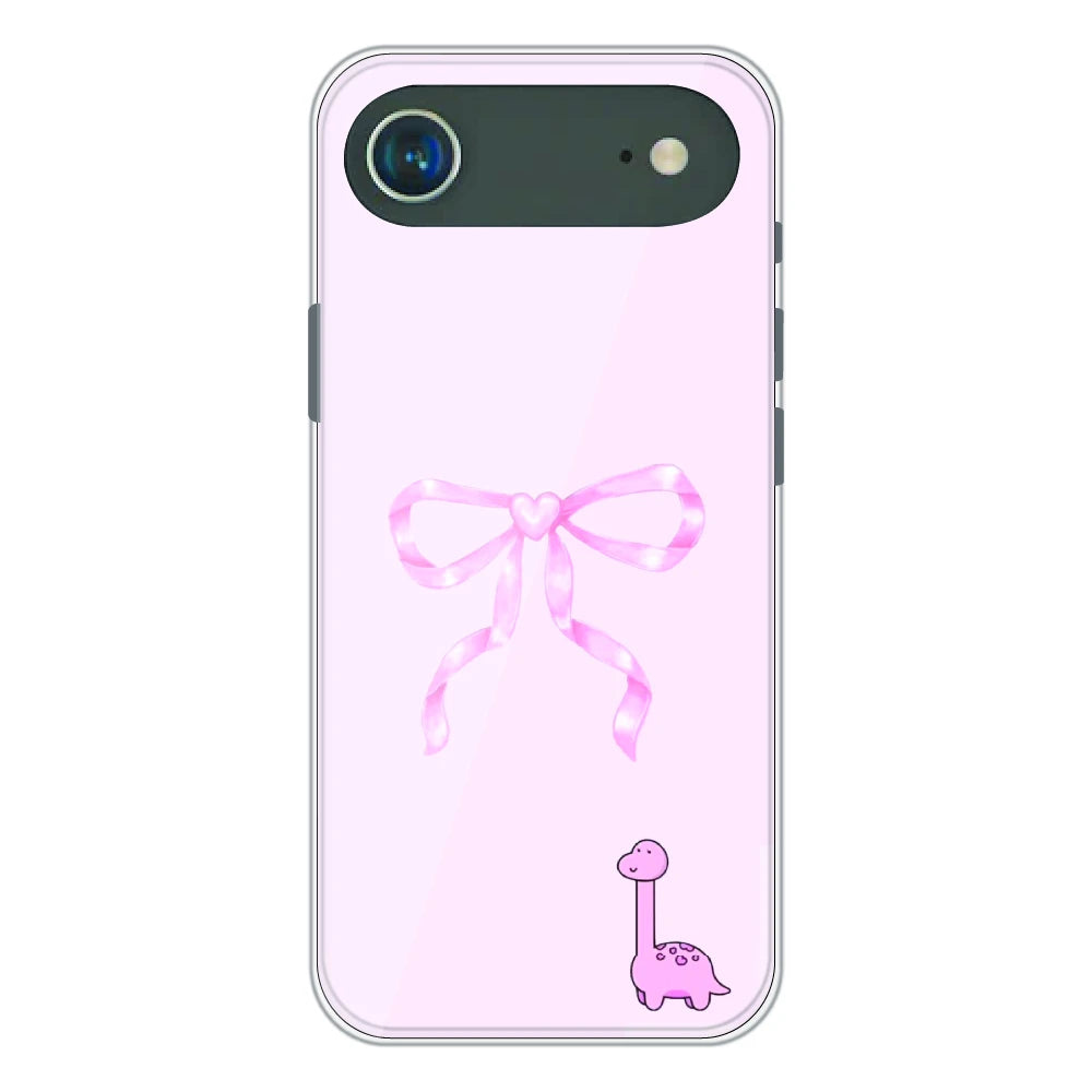 Cute Pink Dino Bow - Printed Silicone Case For Apple iPhone Air