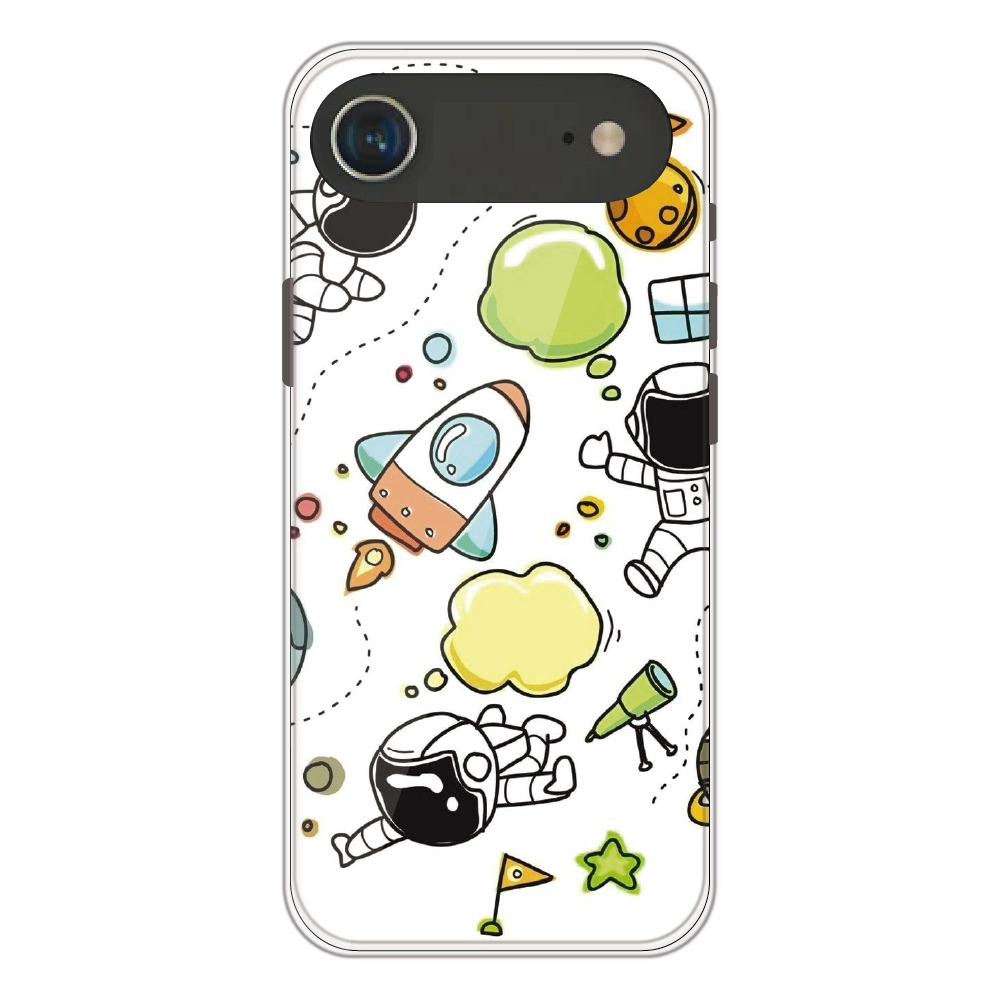 Cute Rocket & Galaxy - Printed Silicone Case For Apple iPhone Air