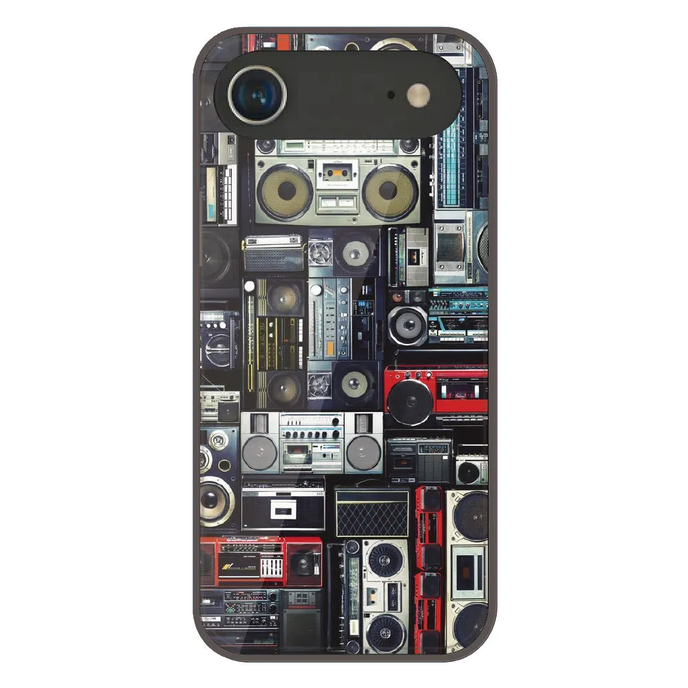 Retro Boombox Music Pattern - Printed Silicone Case For Apple iPhone Air