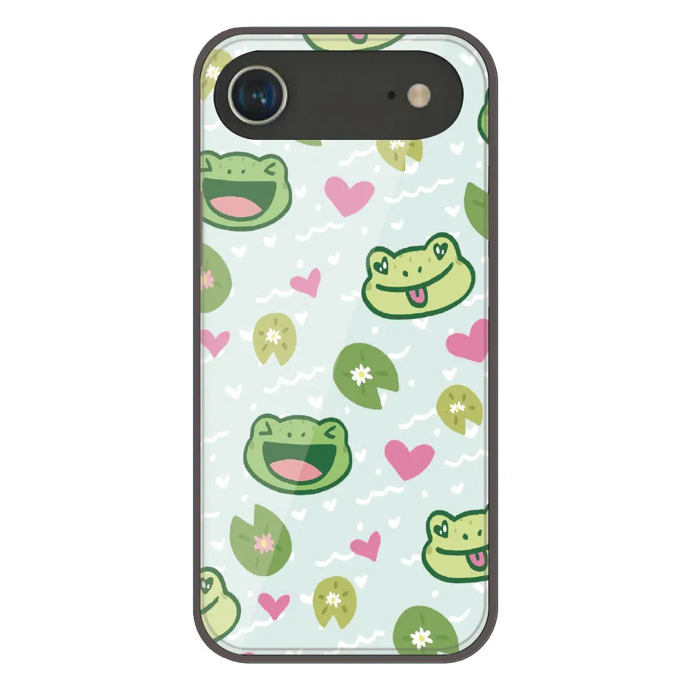 Cute Frog & Heart Pattern - Printed Silicone Case For Apple iPhone Air