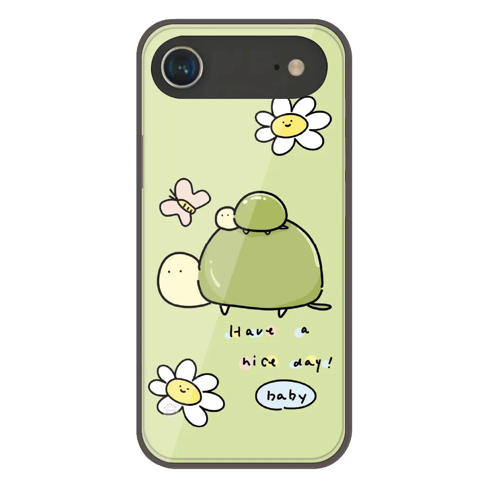 Cute Turtle & Daisy “Have a Nice Day” - Printed Silicone Case For Apple iPhone Air