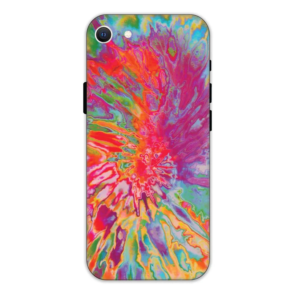 Orange Splash Tie Dye Hard Case Apple iPhone SE 2020 Models