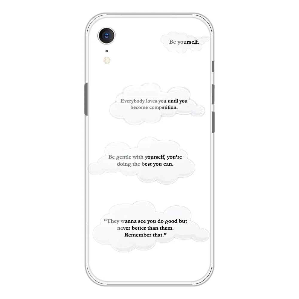 Quotes And Clouds - Clear Printed Silicone Case For Apple iPhone Models- Apple iPhone XR