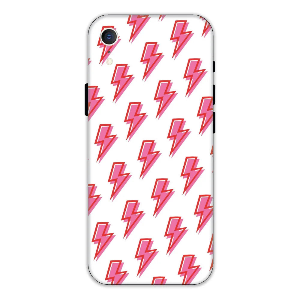 Pink Lightning Bolts Hard Case Apple iPhone XR Models