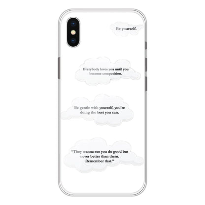 Quotes And Clouds - Clear Printed Silicone Case For Apple iPhone Models- Apple iPhone XS Max