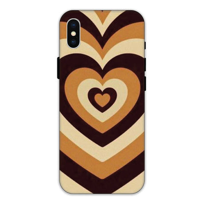 Brown Hearts Hard Case Apple IPhone XS Max Models