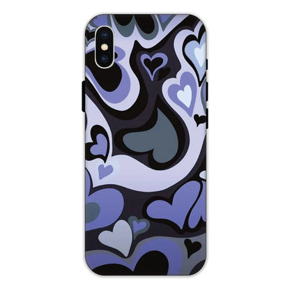 Purple Mini Hearts Hard Case Apple iPhone XS Models