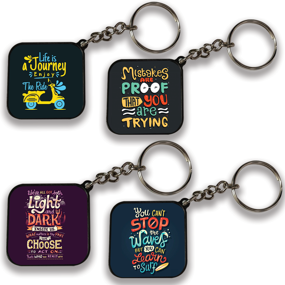 Postive Quotes - A Combo Of 4 Keychains square