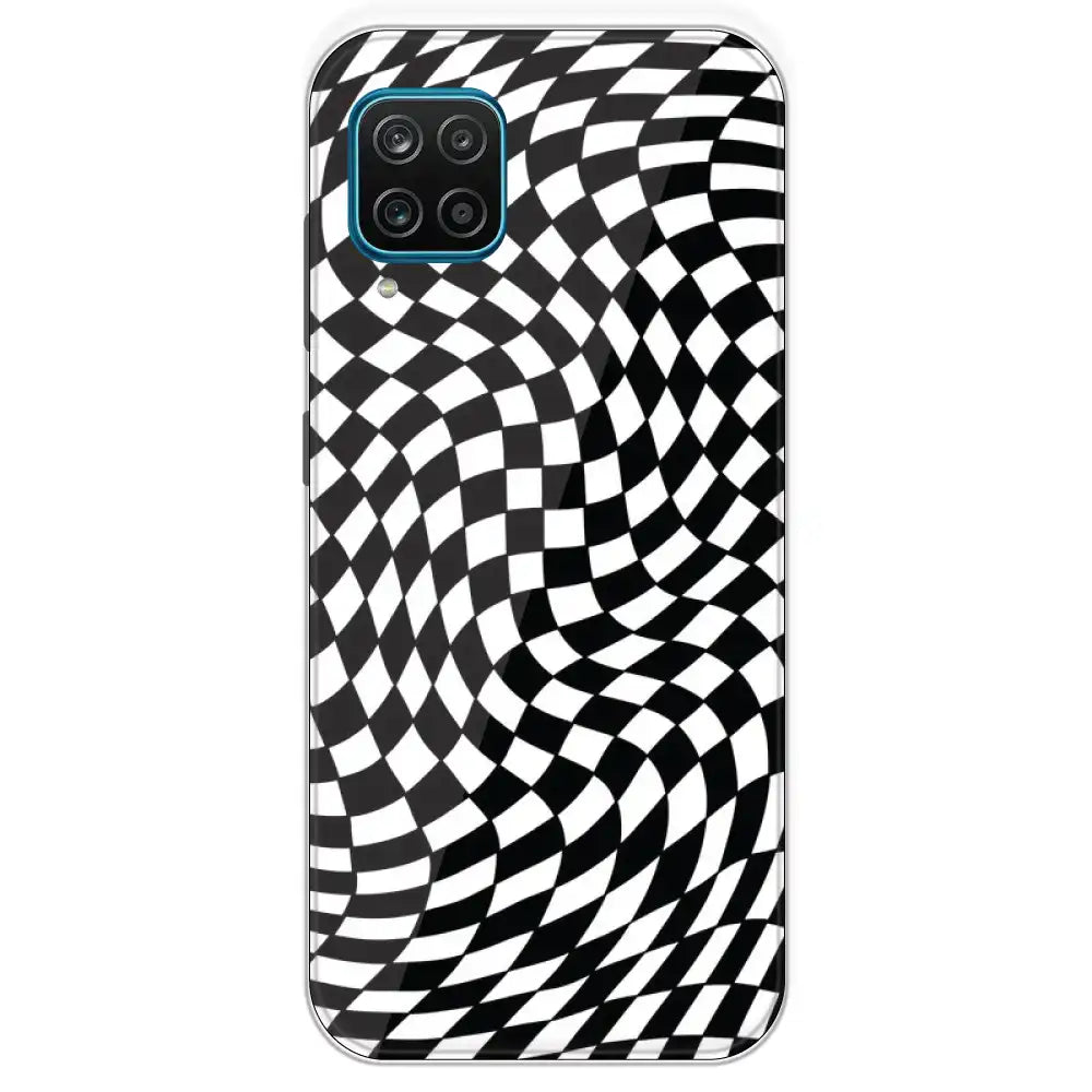 Checks - Printed Silicone Case For Samsung Galaxy M12