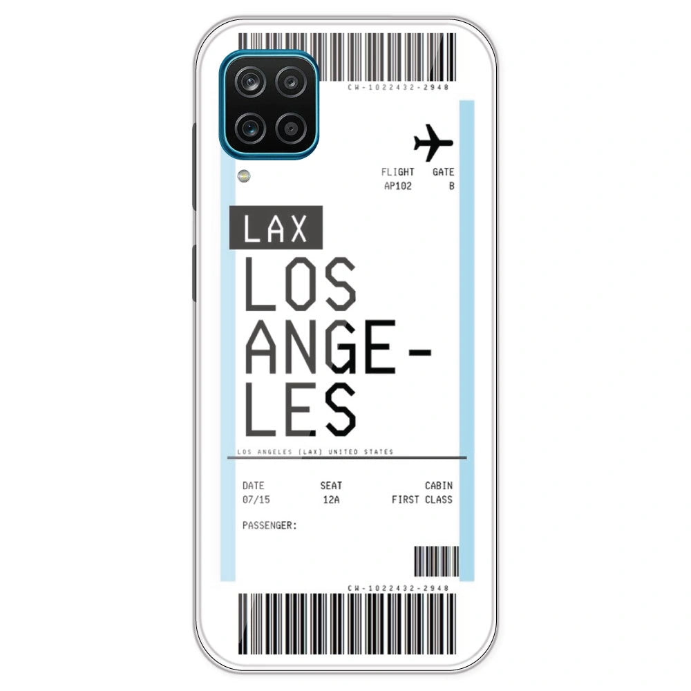 Los Angeles Ticket - Clear Printed Silicone Case For Samsung Galaxy M12