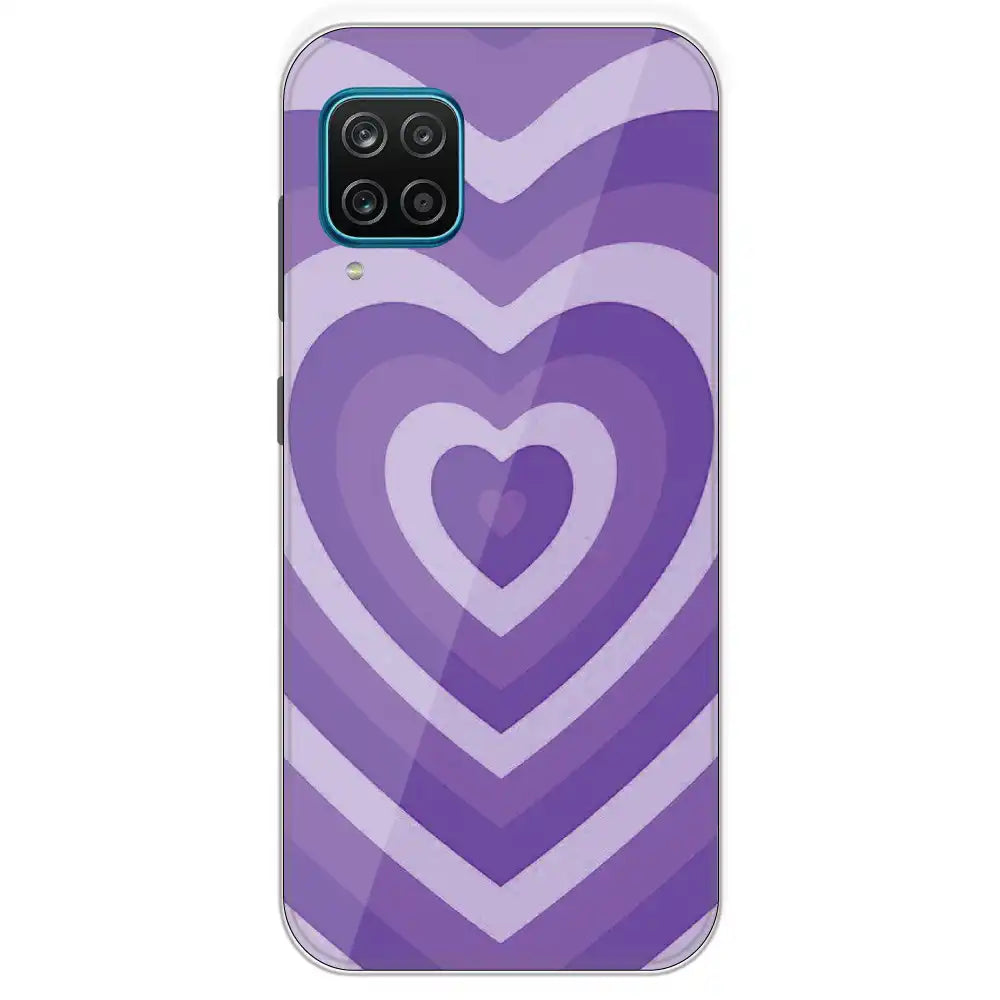 Purple Hearts - Printed Silicone Case For Samsung Galaxy M12