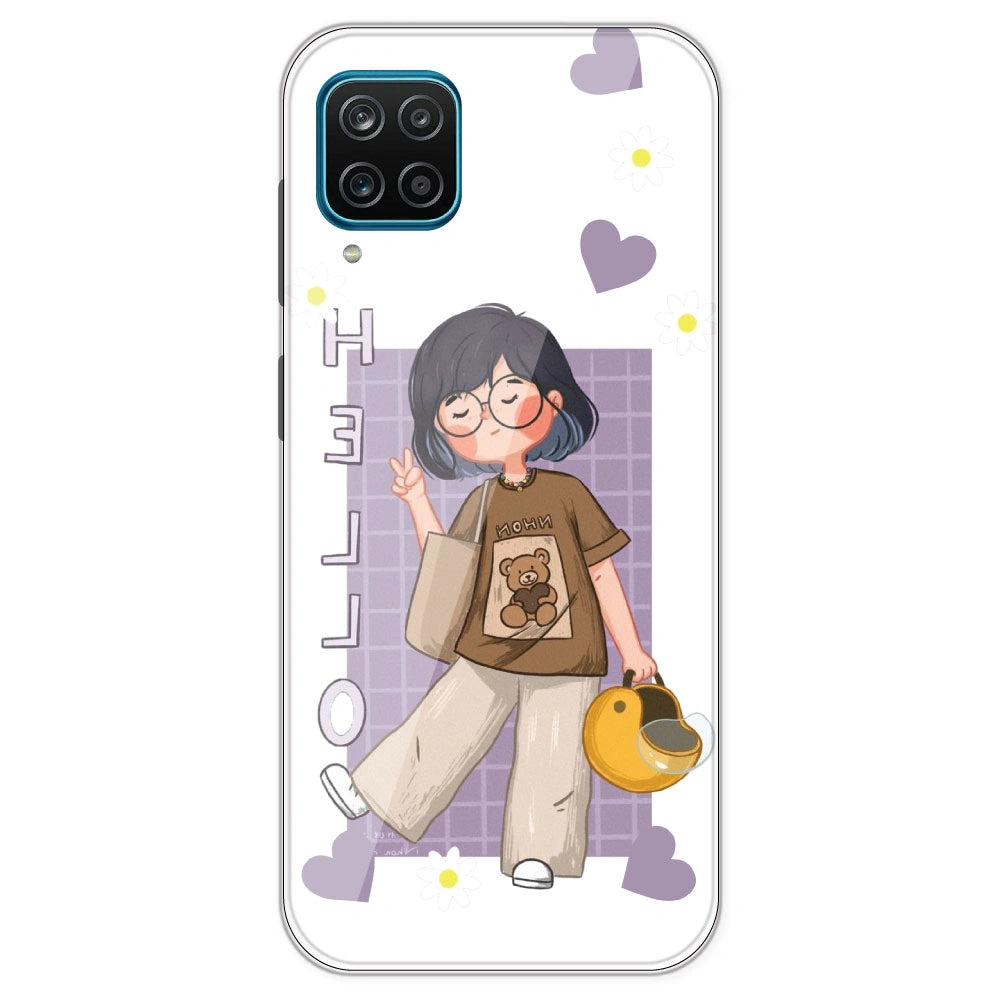 Introvert Girl - Clear Printed Silicone Case For Samsung Galaxy M12
