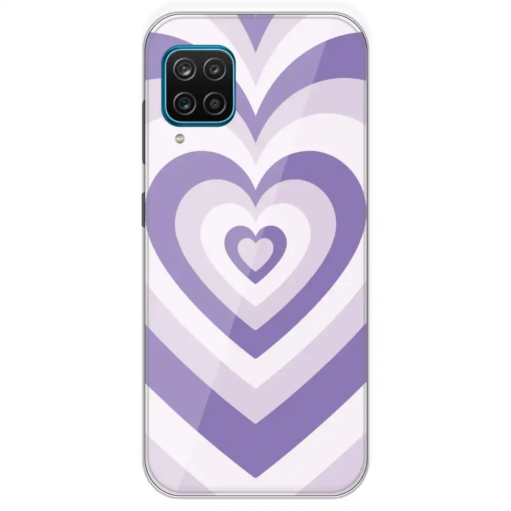 Dark Purple Hearts - Printed Silicone Case For Samsung Galaxy M12