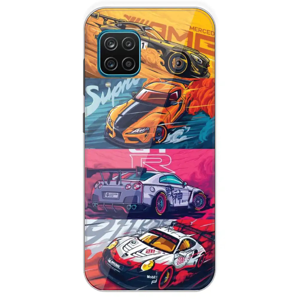 Sports Cars - Printed Silicone Case For Samsung Galaxy M12