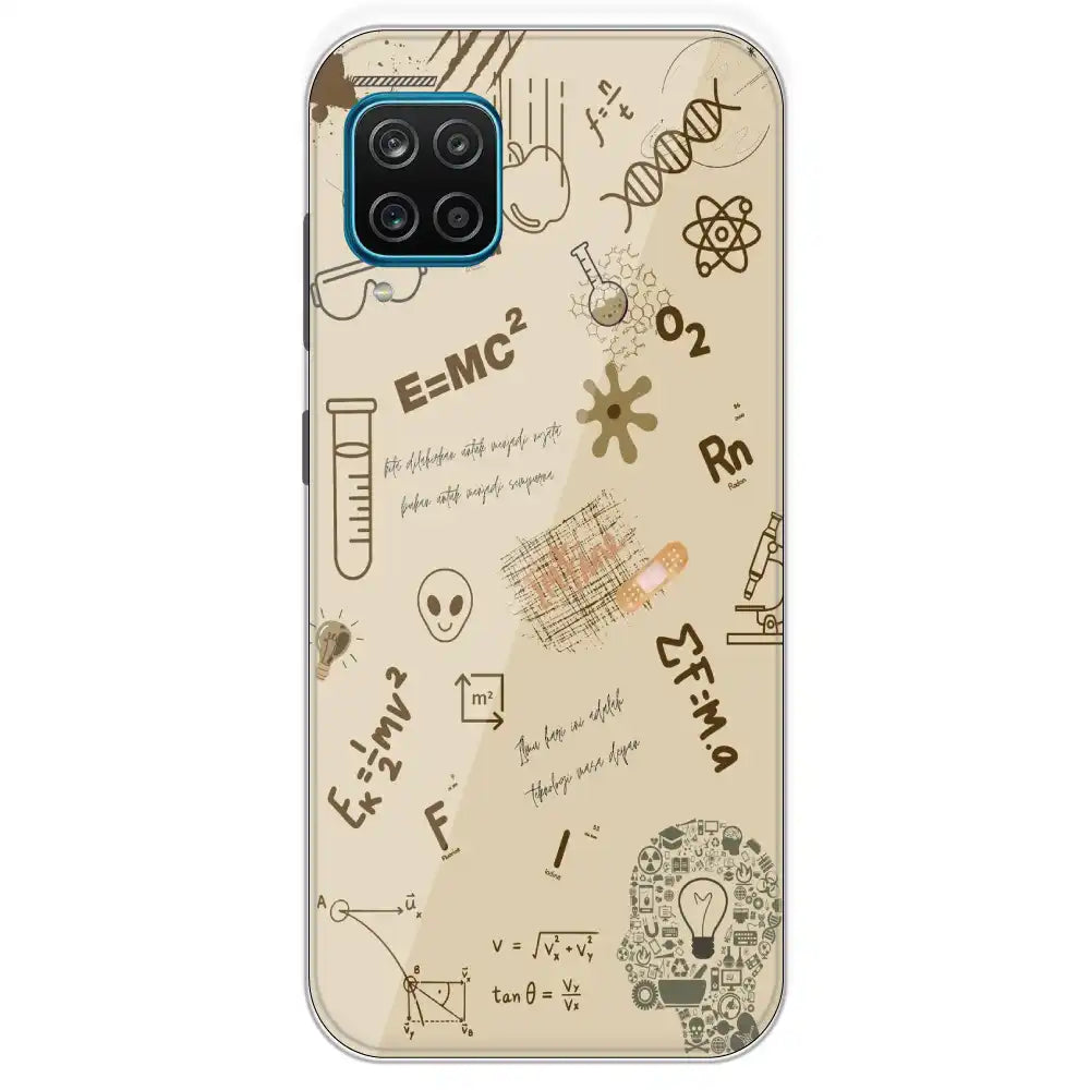 Physics Collage - Printed Silicone Case For Samsung Galaxy M12
