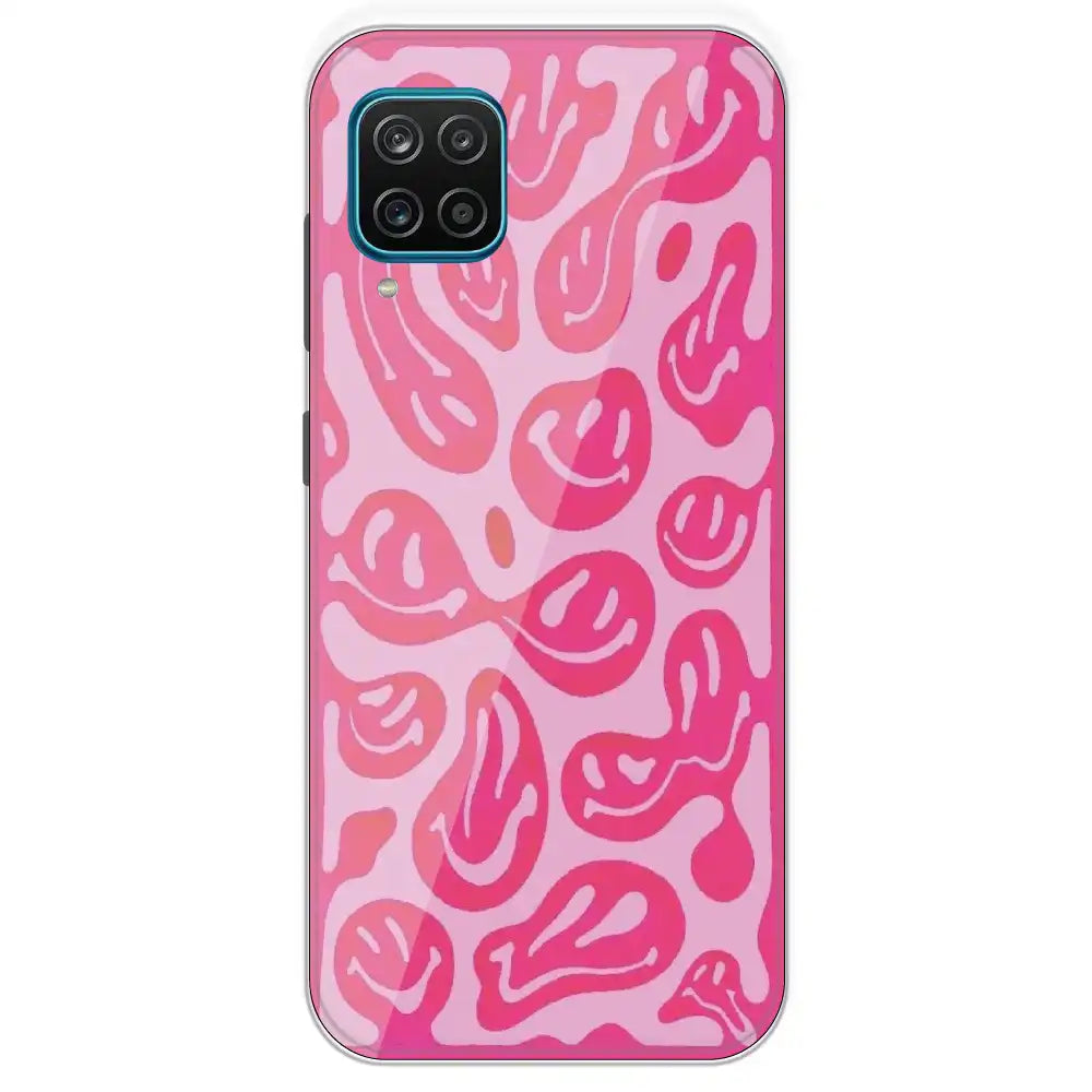 Pink Smilies - Printed Silicone Case For Samsung Galaxy M12