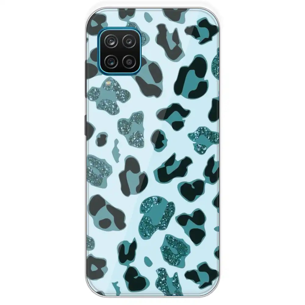 Blue Leopard Glitter Print - Printed Silicone Case For Samsung Galaxy 
M12