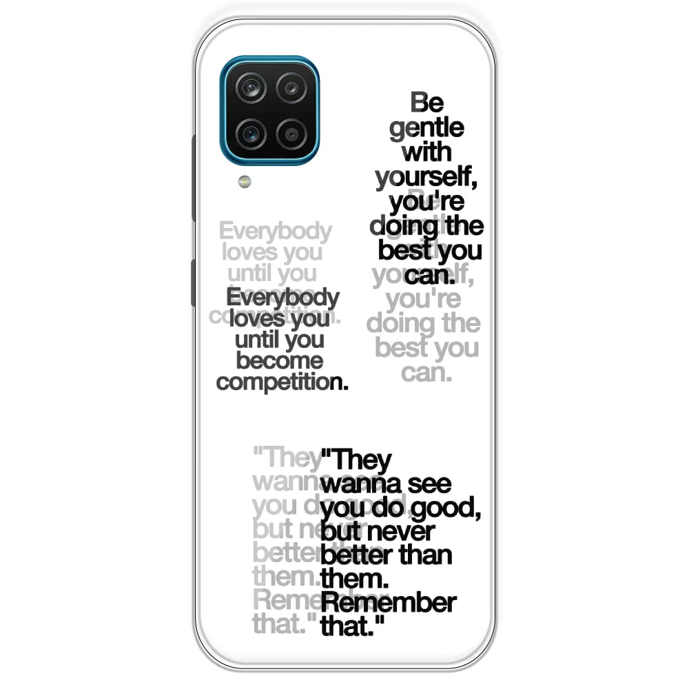 Motivational Quotes - Clear Printed Silicone Case For Samsung Galaxy M12