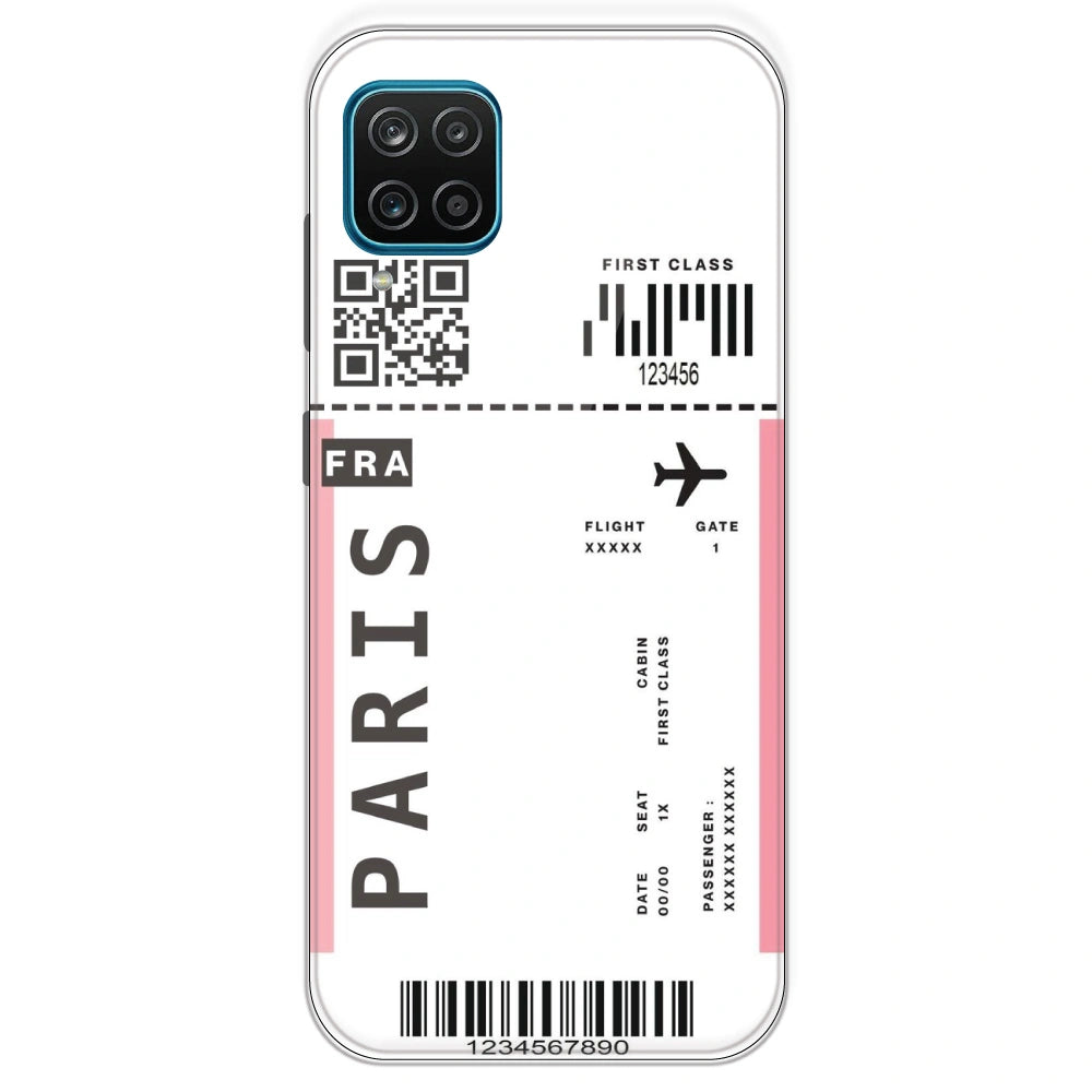 Paris Ticket - Clear Printed Silicone Case For Samsung Galaxy M12