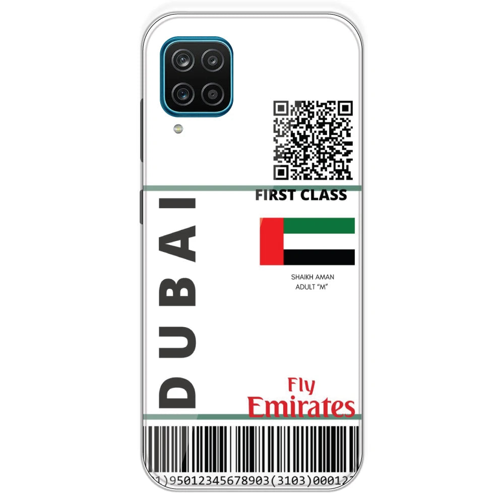 Dubai Ticket - Clear Printed Silicone Case For Samsung Galaxy M12