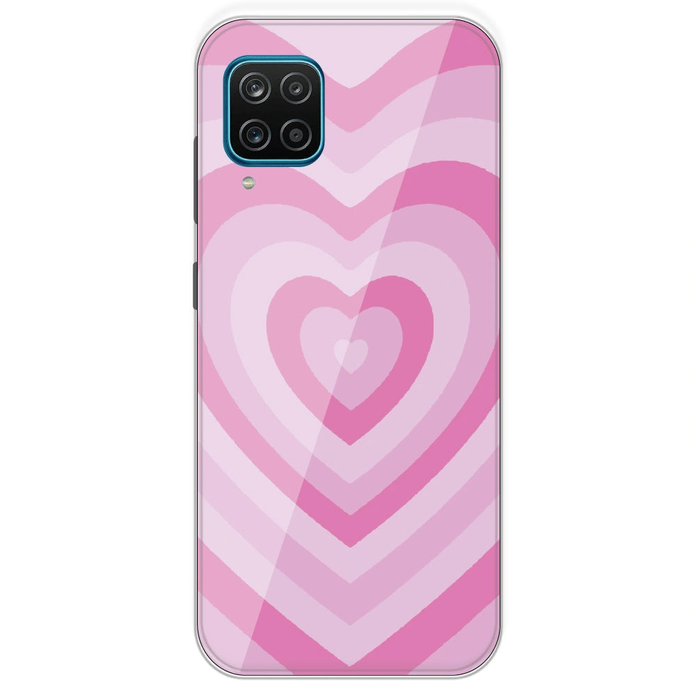 Pink Hearts - Printed Silicone Case For Samsung Galaxy M12
