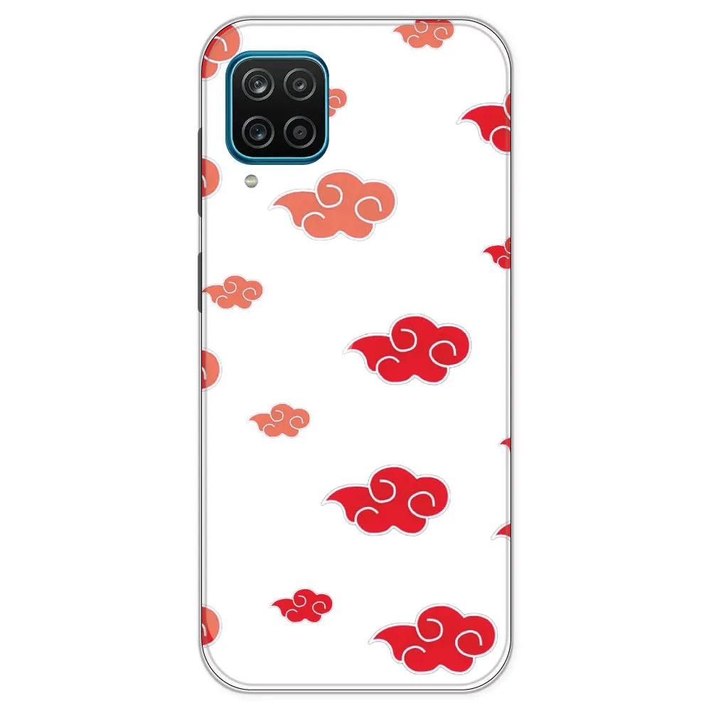 Red Clouds - Clear Printed Silicone Case For Samsung Galaxy M12