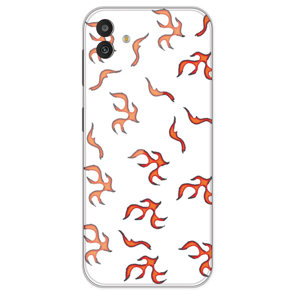 Orange Mini Flames - Clear Printed Silicone Case For Samsung Galaxy M13