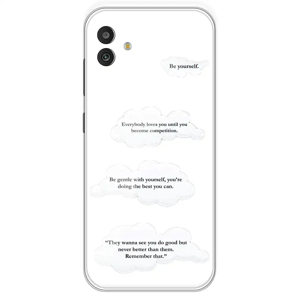 Quotes And Clouds - Clear Printed Silicone Case For Samsung Galaxy M13