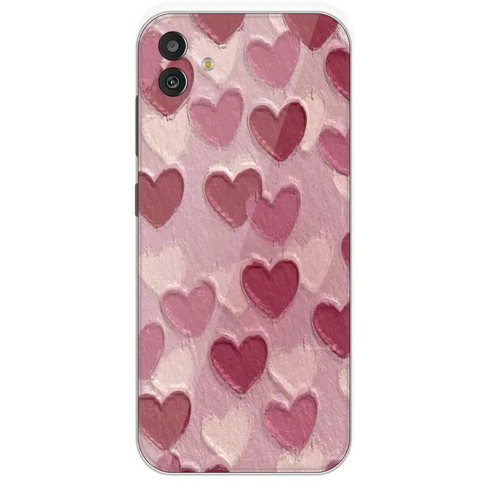 Pastel Hearts Love - Printed Silicone Case For Samsung Galaxy M13