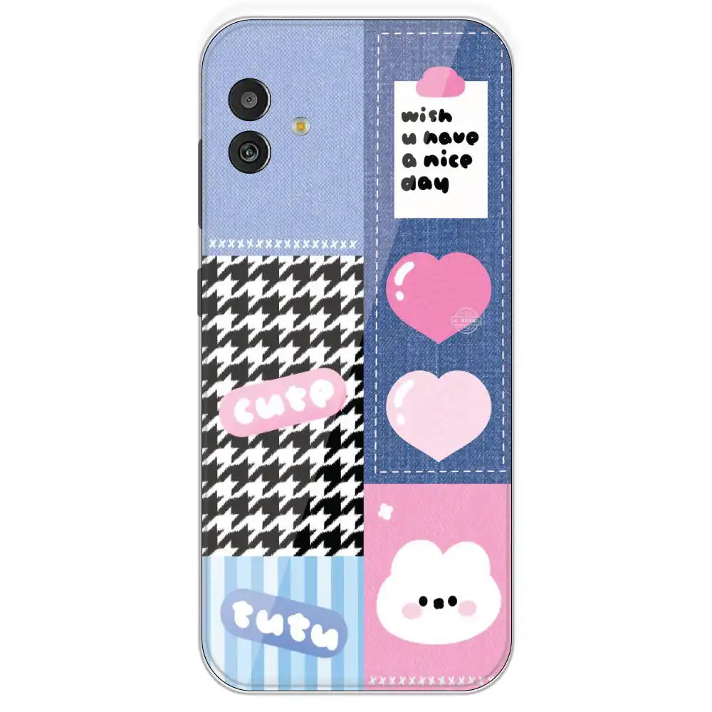 Cute Pink Bear Collage - Printed Silicone Case For Samsung Galaxy M13