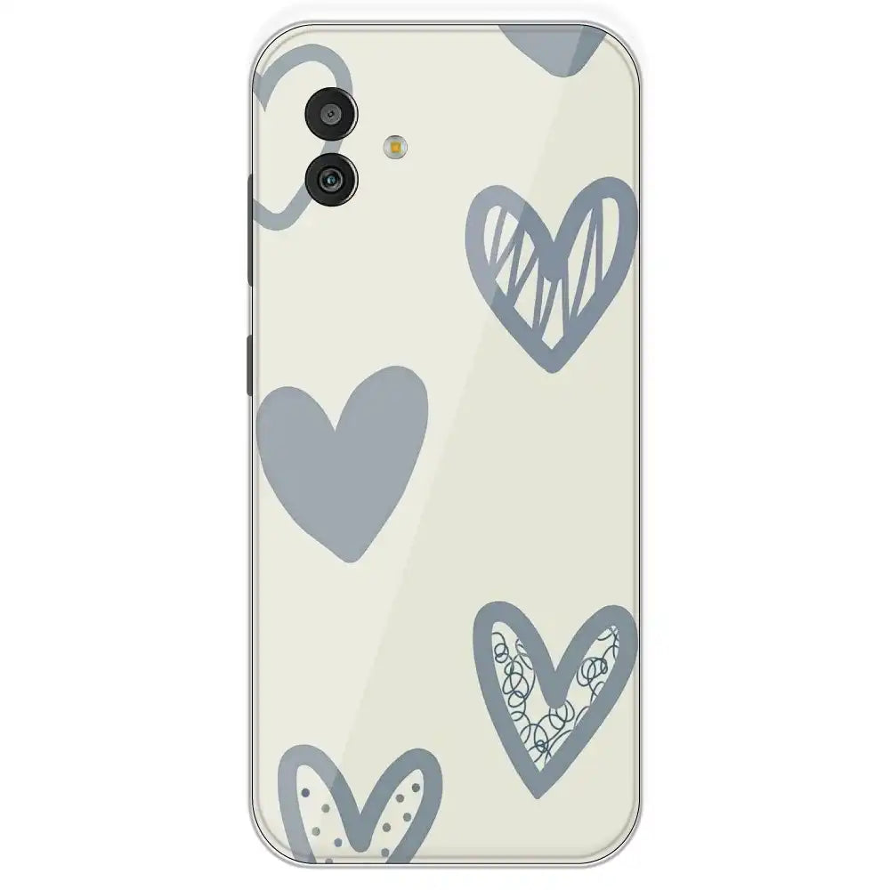 Light Blue Hearts - Printed Silicone Case For Samsung Galaxy M13