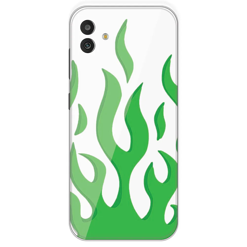 White Aesthetic Flame - Clear Printed Silicone Case For Samsung Galaxy M13