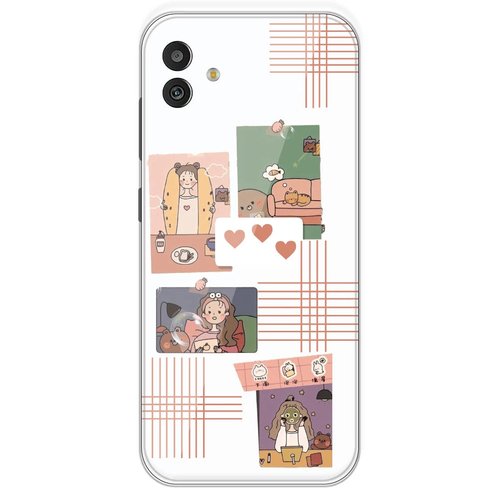 Cute Girl Collage - Clear Printed Silicone Case For Samsung Galaxy M13