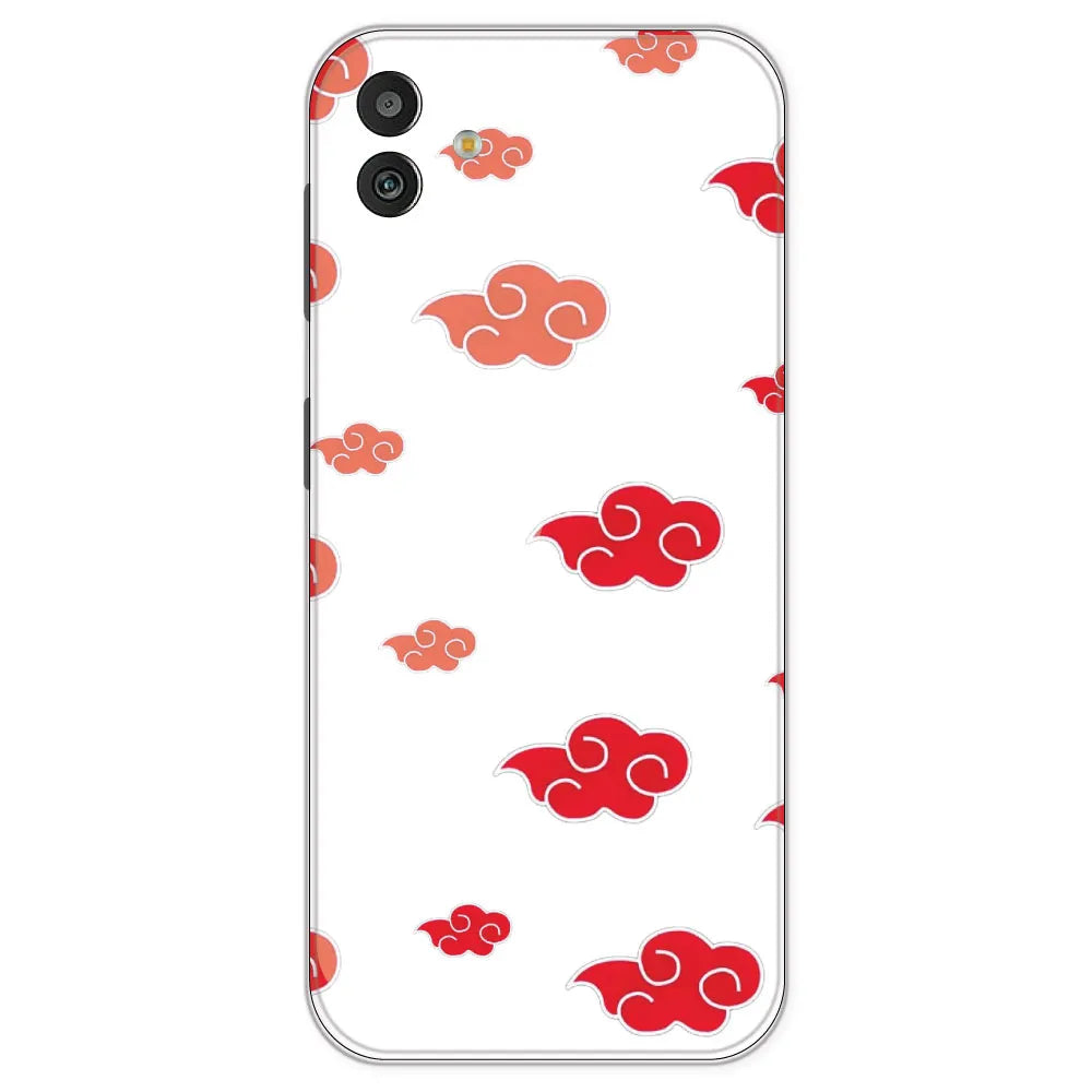 Red Clouds - Clear Printed Silicone Case For Samsung Galaxy M13